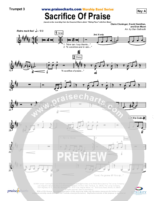 Sacrifice Of Praise Trumpet 3 (Don Moen)