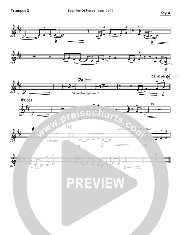 Sacrifice Of Praise Trumpet 3 (Don Moen)