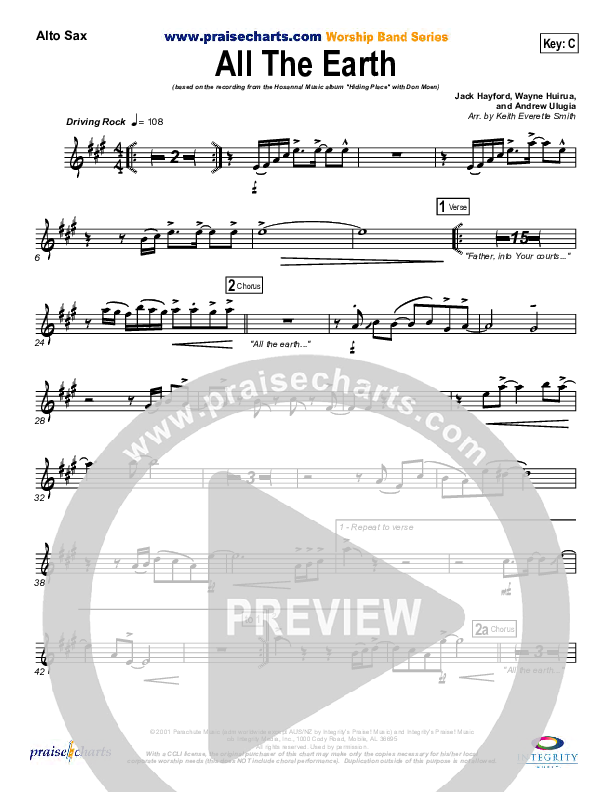 All The Earth Alto Sax (Don Moen)