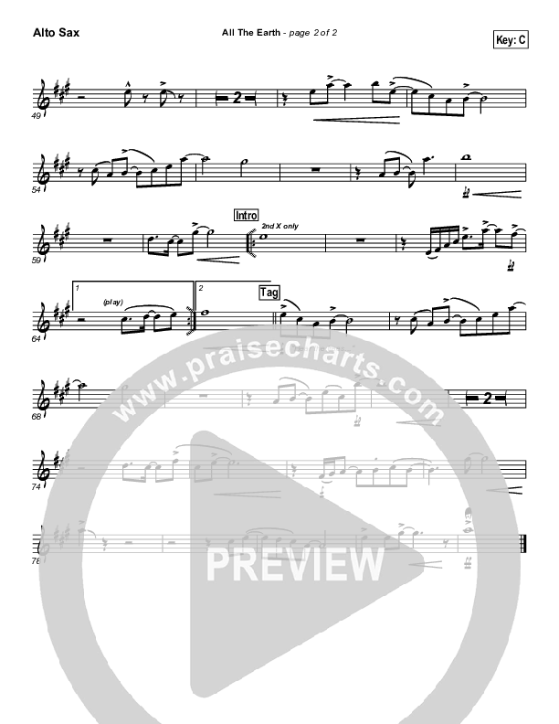 All The Earth Alto Sax (Don Moen)
