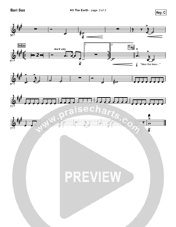 All The Earth Bari Sax (Don Moen)