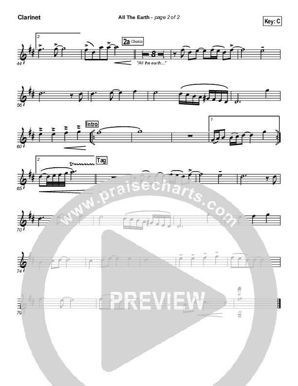 All The Earth Clarinet (Don Moen)