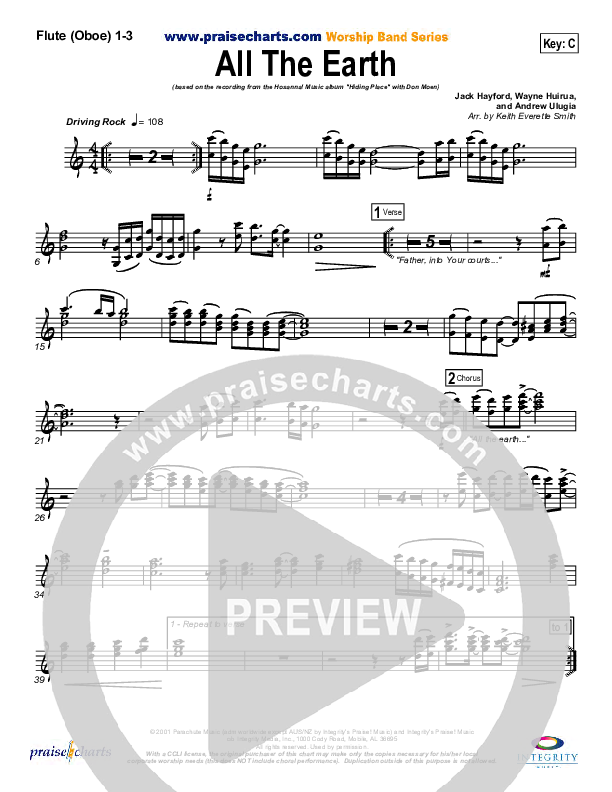 All The Earth Flute/Oboe 1/2/3 (Don Moen)