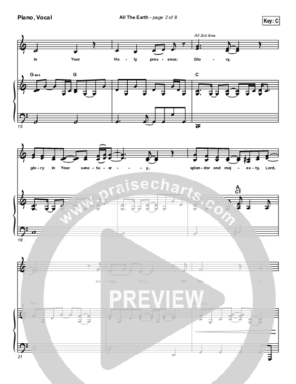 All The Earth Piano/Vocal & Lead (Don Moen)
