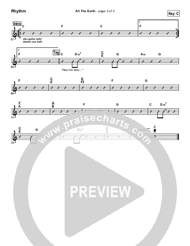 All The Earth Rhythm Chart (Don Moen)