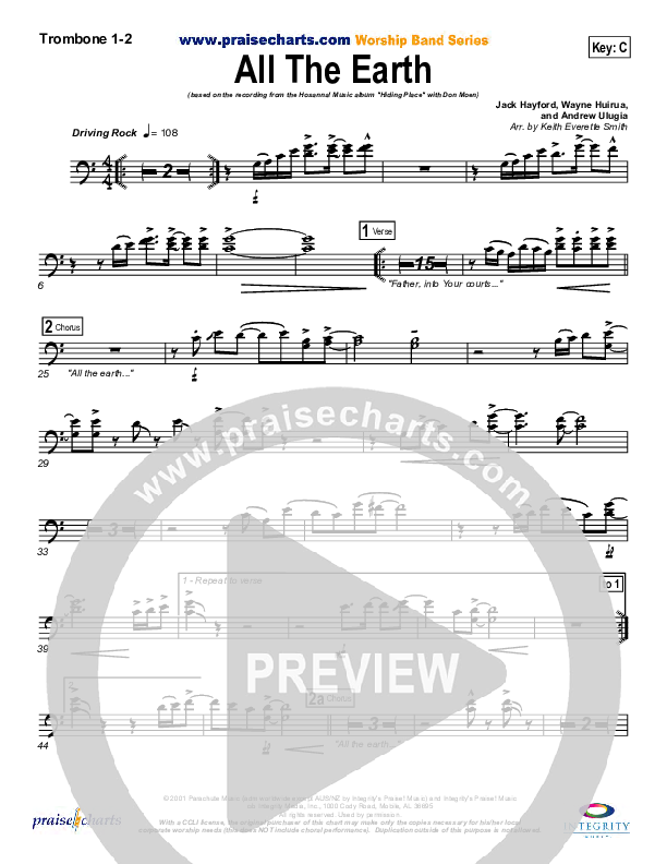 All The Earth Trombone 1/2 (Don Moen)