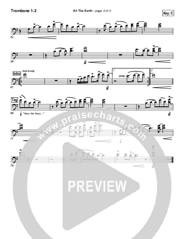 All The Earth Trombone 1/2 (Don Moen)