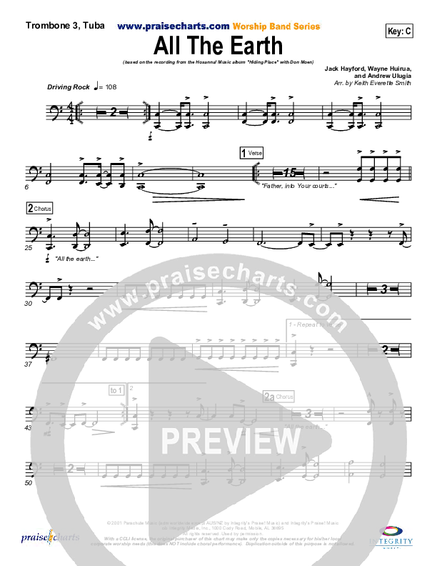 All The Earth Trombone 3/Tuba (Don Moen)