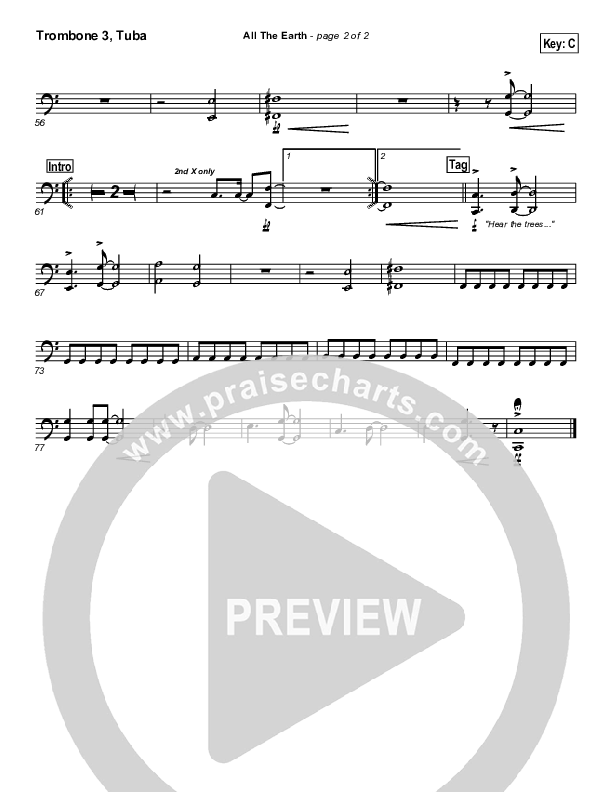 All The Earth Trombone 3/Tuba (Don Moen)