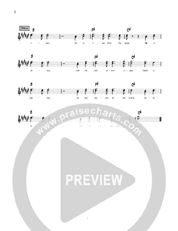 He Is Risen Lead Sheet (Riverview Church)