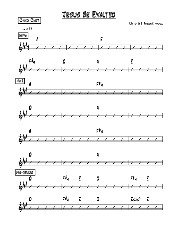 Jesus Be Exalted Rhythm Chart (Riverview Church)