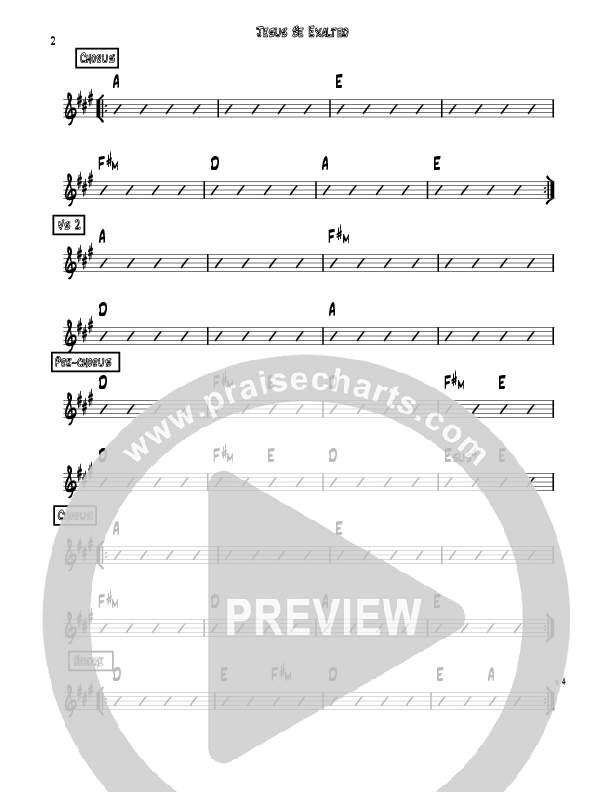 Jesus Be Exalted Rhythm Chart (Riverview Church)
