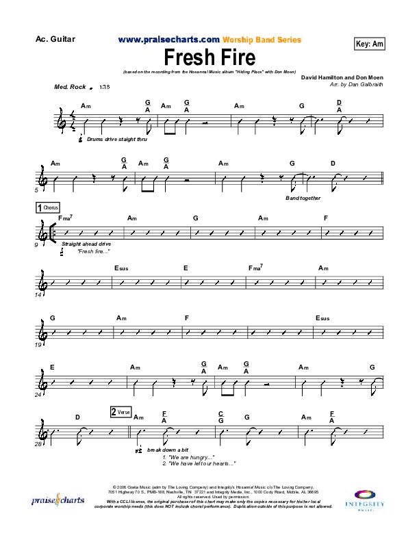 Fresh Fire Acoustic Guitar (Don Moen)