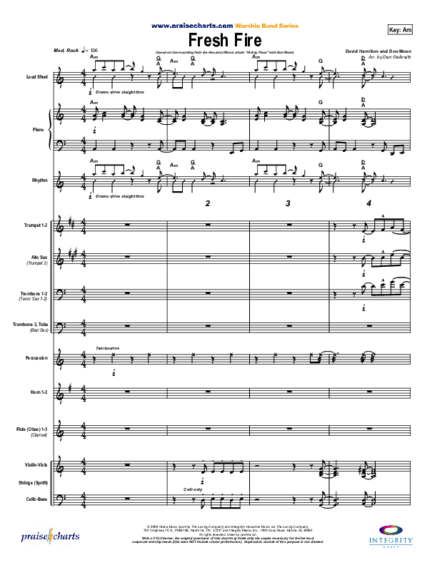 Fresh Fire Conductor's Score (Don Moen)