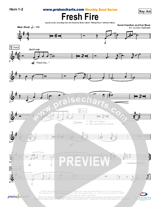 Fresh Fire French Horn 1/2 (Don Moen)