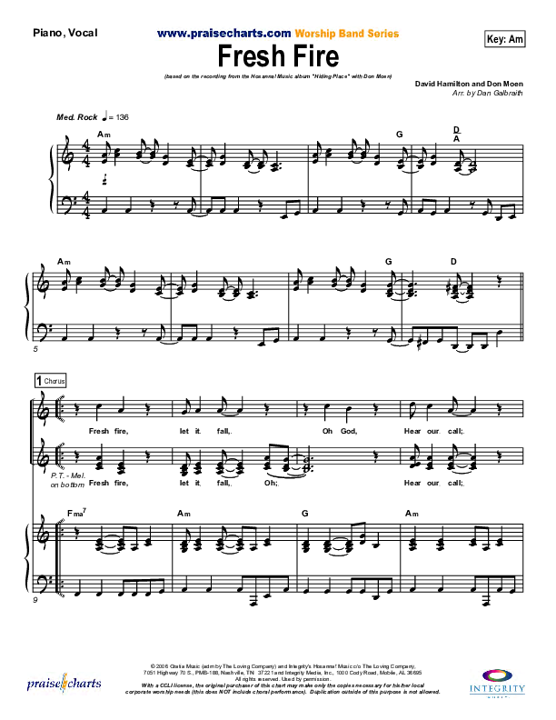 Fresh Fire Piano/Vocal & Lead (Don Moen)