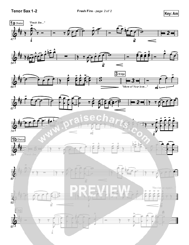 Fresh Fire Tenor Sax 1/2 (Don Moen)