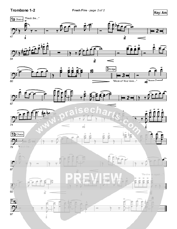 Fresh Fire Trombone Sheet Music PDF (Don Moen) PraiseCharts