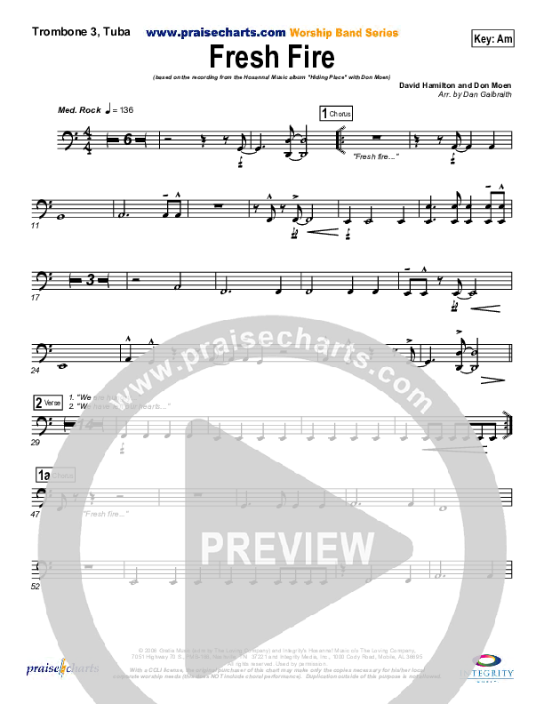 Fresh Fire Trombone 3/Tuba (Don Moen)