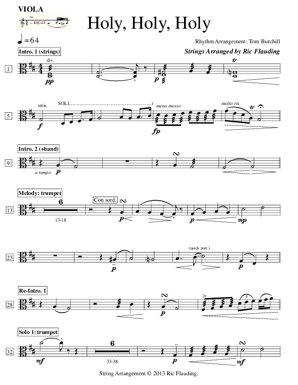 Holy Holy Holy (Instrumental) Viola (Ric Flauding)