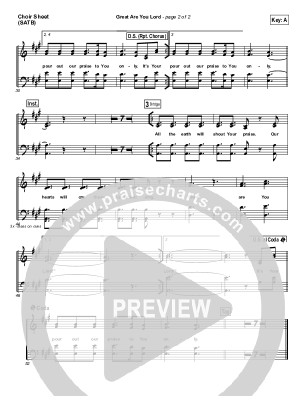 Great Are You Lord Choir Vocals (SATB) (All Sons & Daughters)