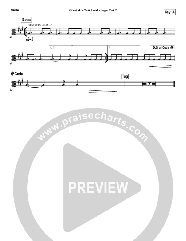 Great Are You Lord Viola (All Sons & Daughters)