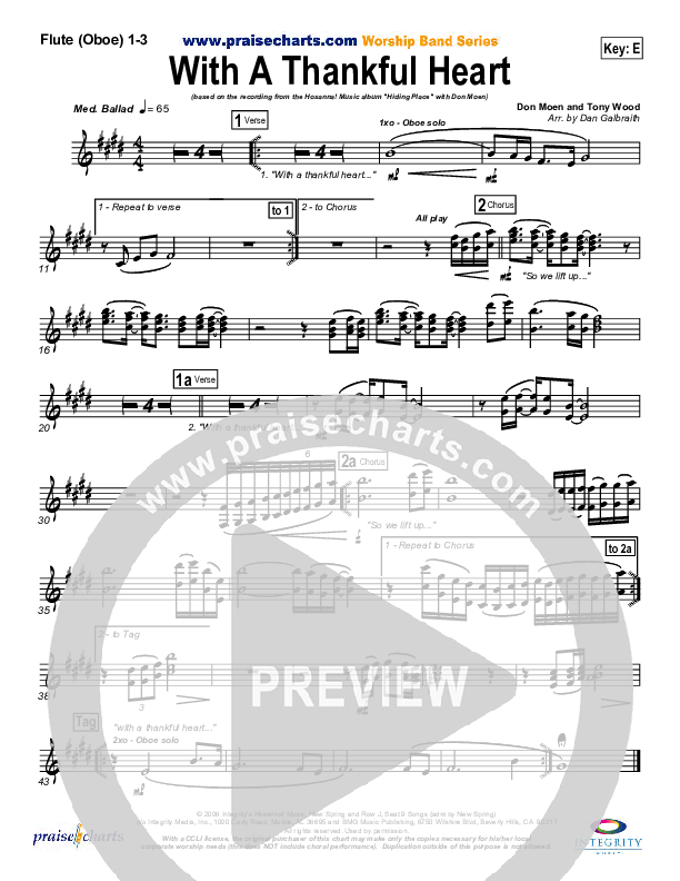 With A Thankful Heart Wind Pack (Don Moen)