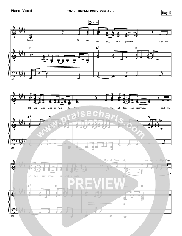 With A Thankful Heart Piano/Vocal & Lead (Don Moen)