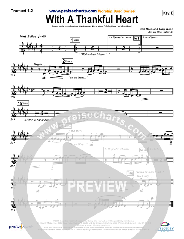 With A Thankful Heart Brass Pack (Don Moen)