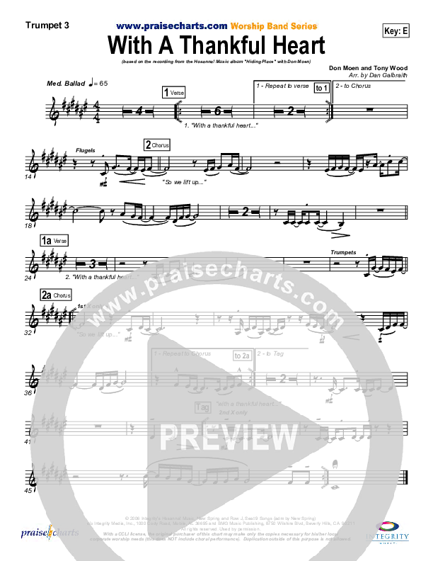 With A Thankful Heart Brass Pack (Don Moen)