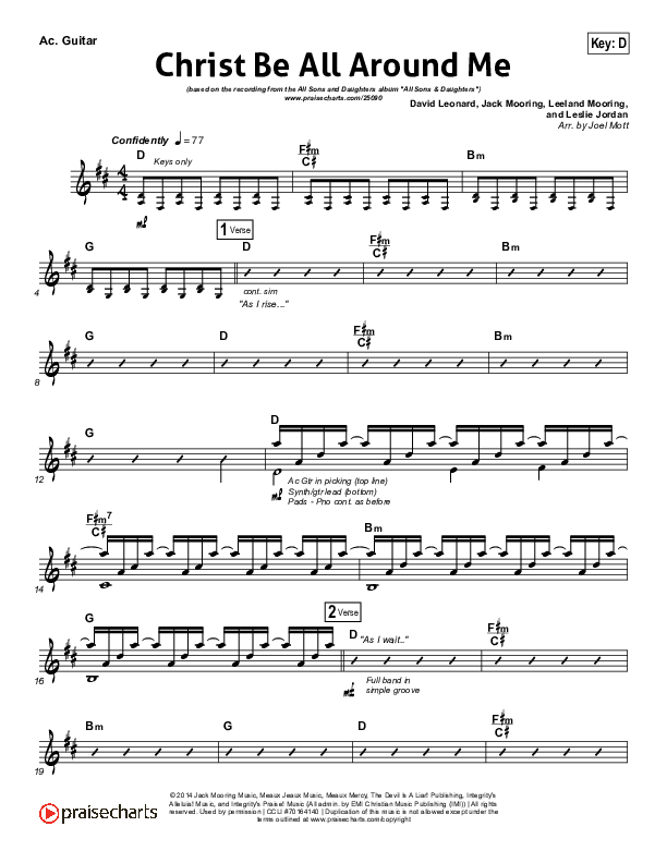 Christ Be All Around Me Acoustic Guitar (All Sons & Daughters)