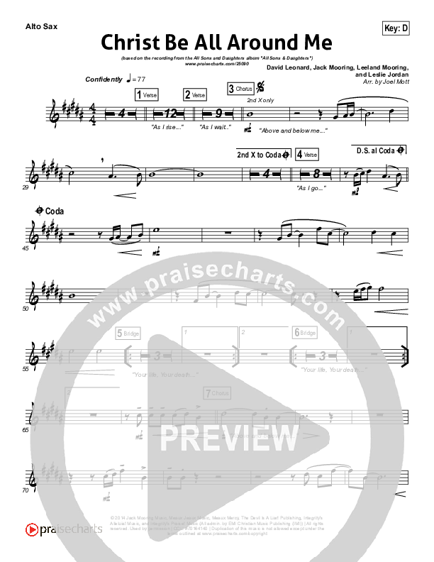 Christ Be All Around Me Alto Sax (All Sons & Daughters)