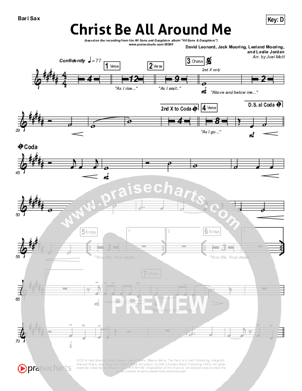 Christ Be All Around Me Bari Sax (All Sons & Daughters)