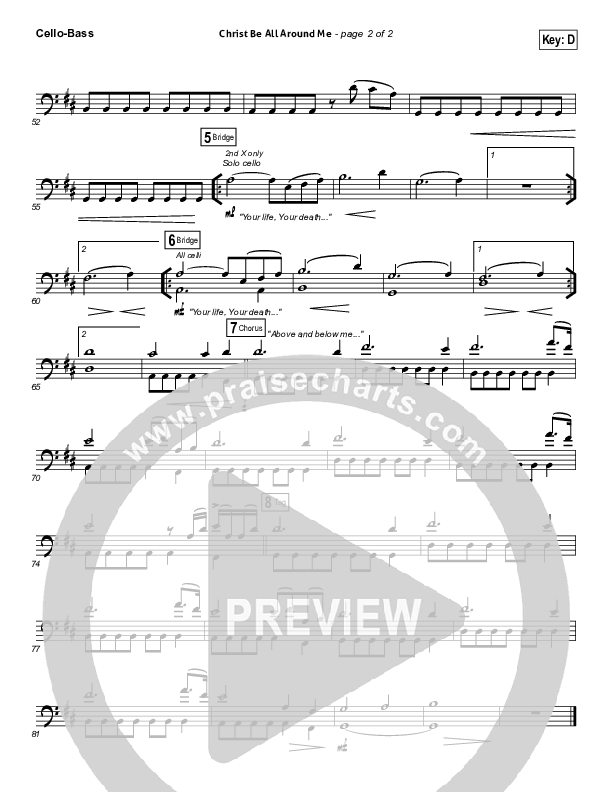 Christ Be All Around Me Cello/Bass (All Sons & Daughters)