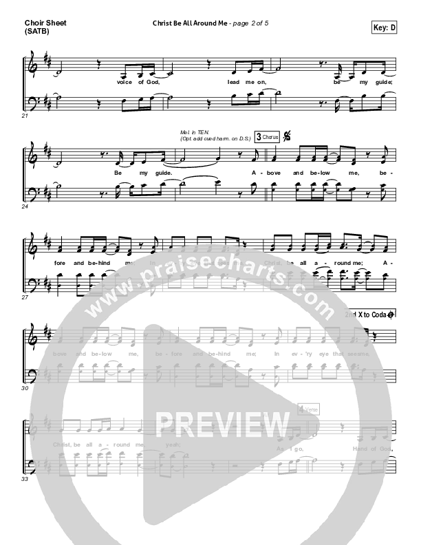 Christ Be All Around Me Choir Sheet (SATB) (All Sons & Daughters)