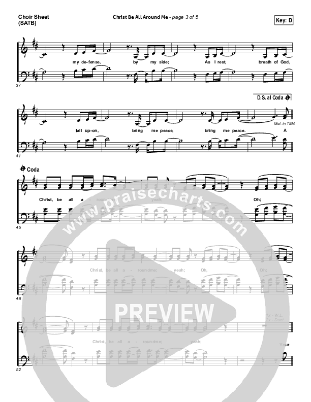 Christ Be All Around Me Choir Vocals (SATB) (All Sons & Daughters)
