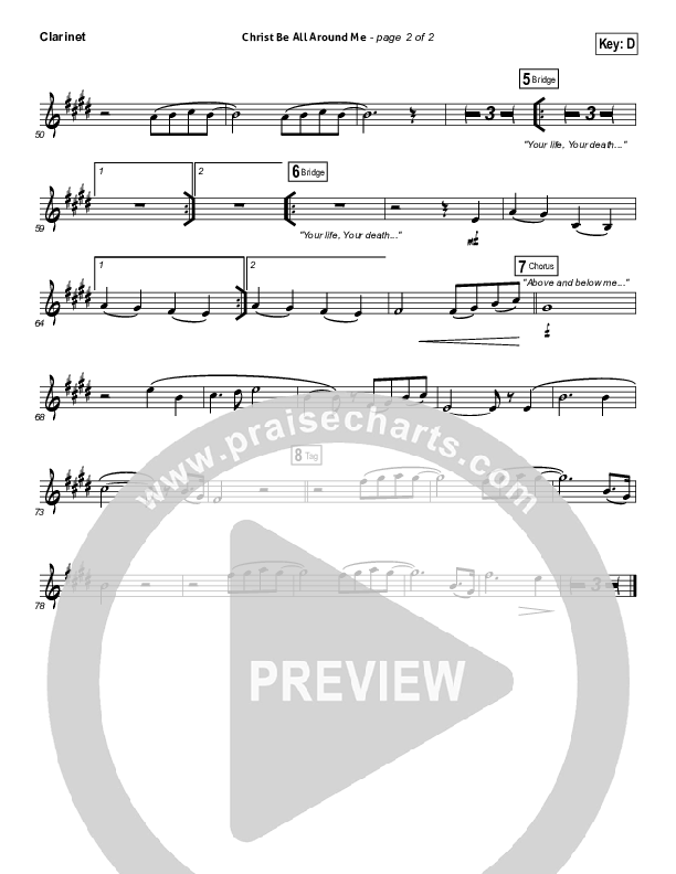 Christ Be All Around Me Clarinet (All Sons & Daughters)