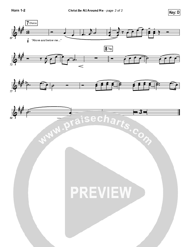 Christ Be All Around Me French Horn 1/2 (All Sons & Daughters)