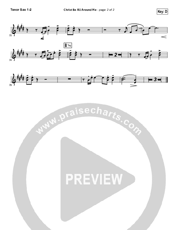 Christ Be All Around Me Tenor Sax 1/2 (All Sons & Daughters)