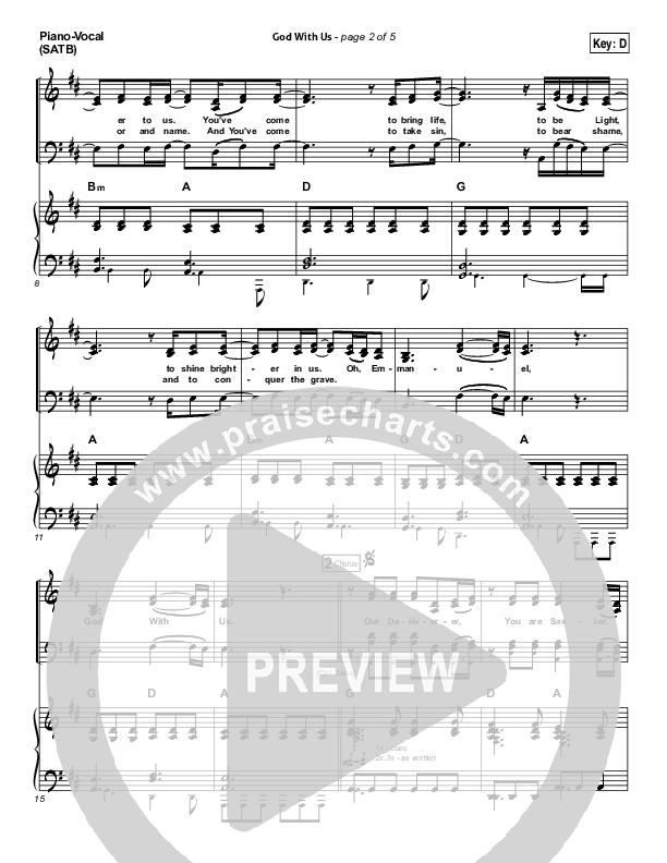 God With Us Piano/Vocal (SATB) (All Sons & Daughters)