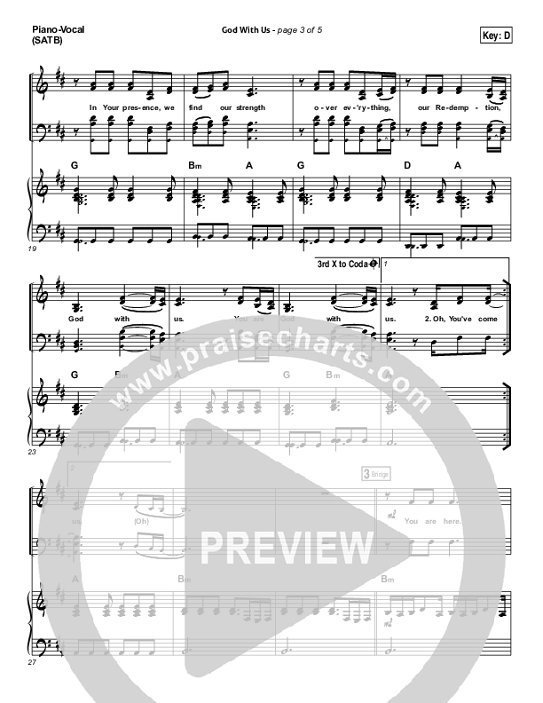 God With Us Piano/Vocal (SATB) (All Sons & Daughters)