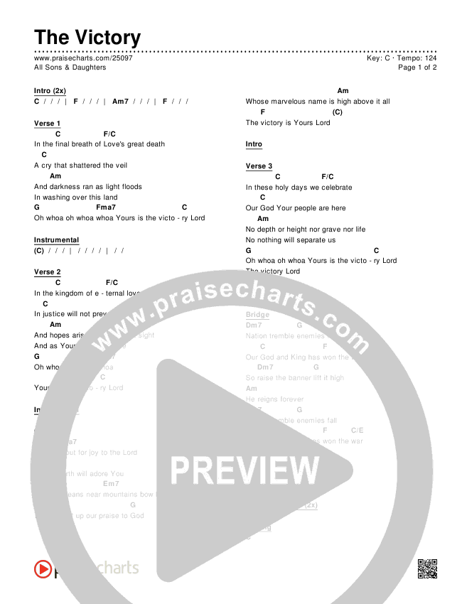 The Victory Chords & Lyrics (All Sons & Daughters)