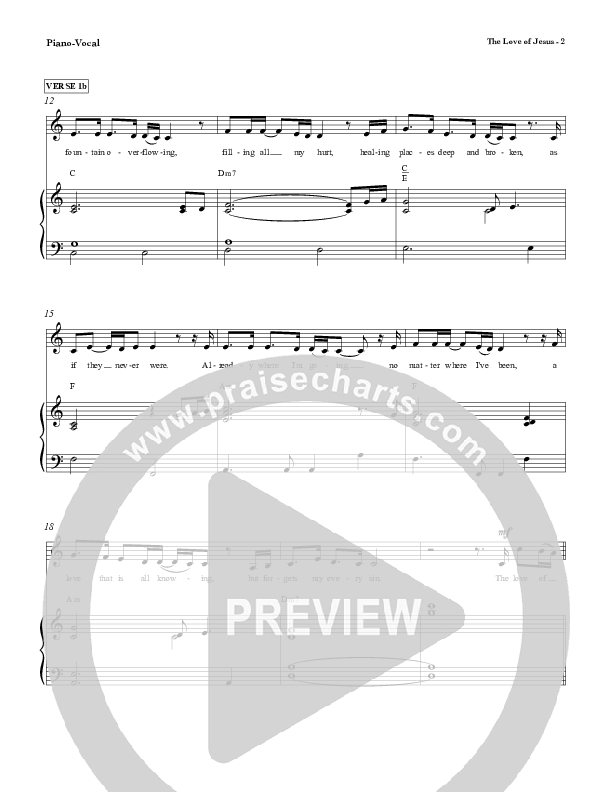 The Love Of Jesus Piano/Vocal (Red Tie Music)