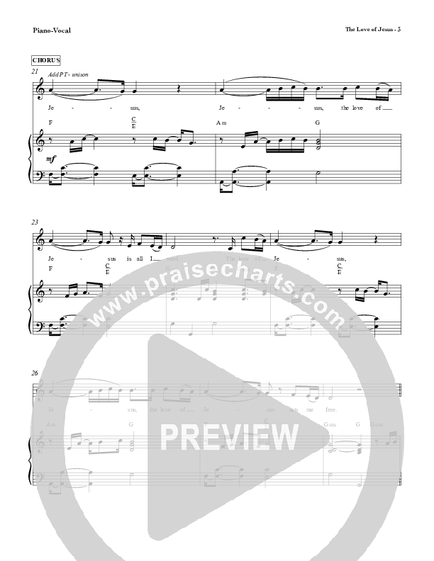 The Love Of Jesus Piano/Vocal (Red Tie Music)