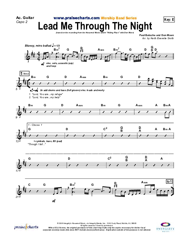 Lead Me Through The Night Acoustic Guitar (Don Moen)