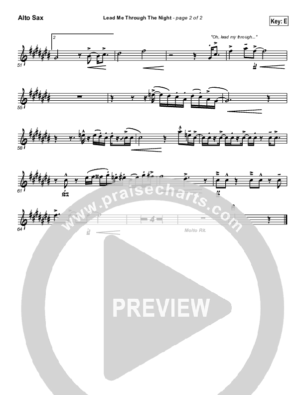 Lead Me Through The Night Alto Sax (Don Moen)