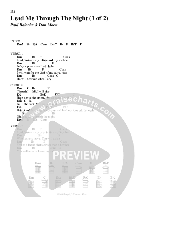 Lead Me Through The Night Chord Chart (Don Moen)