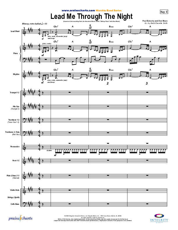 Lead Me Through The Night Conductor's Score (Don Moen)