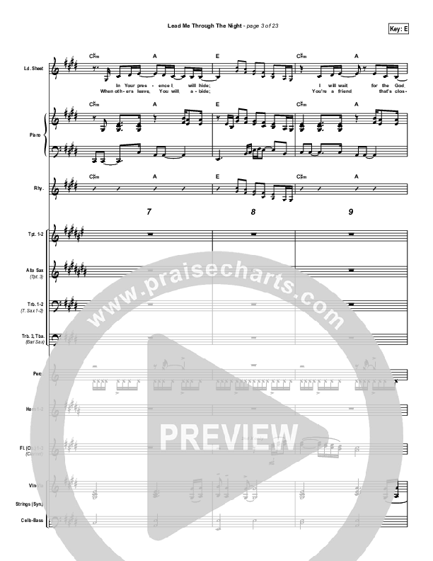 Lead Me Through The Night Conductor's Score (Don Moen)