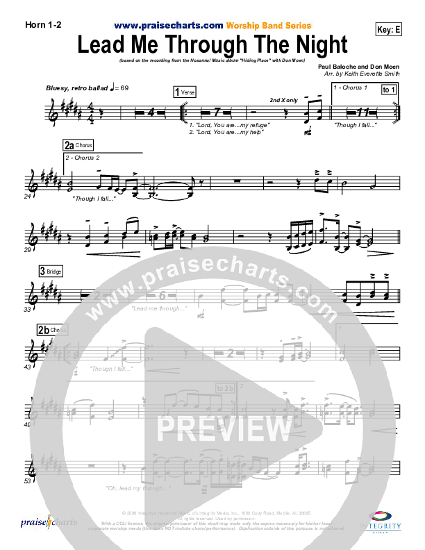 Lead Me Through The Night French Horn 1/2 (Don Moen)